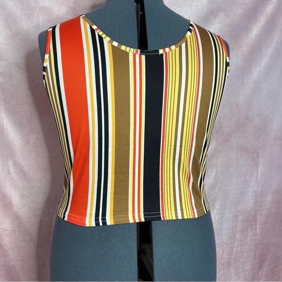 REBDOLLS Striped Cropped Tank Size 2X NWOT - Picture 3 of 10